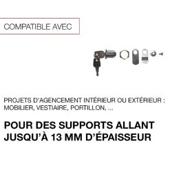 Serrure multi-usages en zamak avec écrou-Renz Clearance