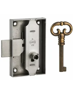 Serrure pour meuble, acier poli, 50 mm, droite, 1 clé --Thirard Discount