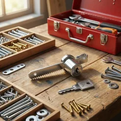 Serrure vitrine Acier/Nickelé ø20 mm x EP. 6 mm^Diall Discount