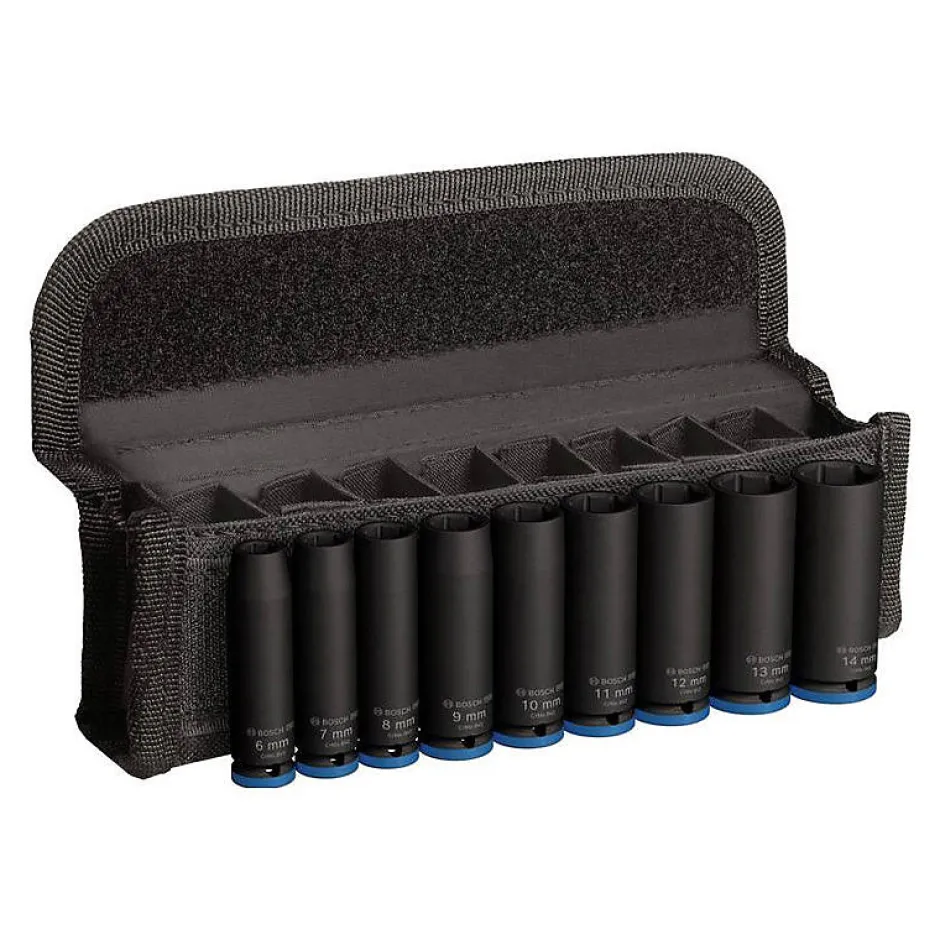 Set 9 Douilles Impact PRO M 6,7,8,9,10,11,12,13,14 50M 1/4^Bosch Discount