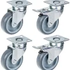 Set de 4 - 75mm GREY RUBBER SWIVEL CASTOR 70Kg (2pc) & 75mm GREY RUBBER BRAKE CA^Parnells Hot