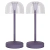 Set de 2 lampes de table LED rechargeables Gomba extérieur intérieur métal plastique couleur mûre hauteur 18,5cm^Näve Online