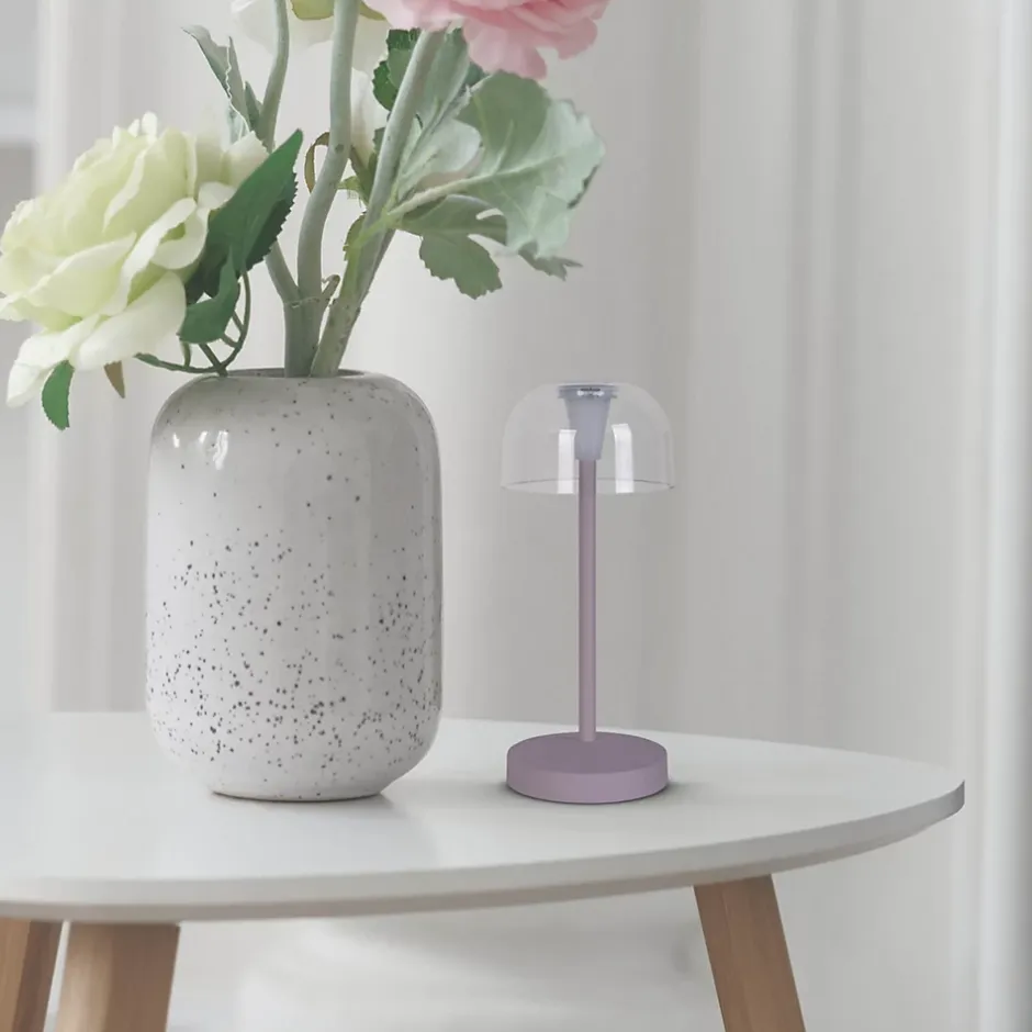 Set de 2 lampes de table LED rechargeables Gomba extérieur intérieur métal plastique couleur mûre hauteur 18,5cm^Näve Online