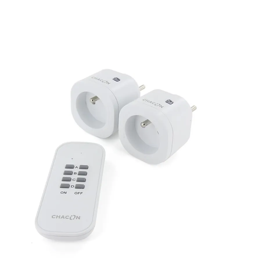Set de 2 mini prises On/Off type E -^Chacon Discount