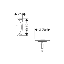 Set de finition vidage baignoire Flexaplus noir mat-Hansgrohe Discount