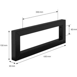 Set de 2x consoles murales support d'étagères en acier noir mat 450x150x30 mm-Ml-Design Best