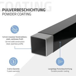 Set de 2x consoles murales support d'étagères en acier noir mat 500x150x30 mm-Ml-Design Sale