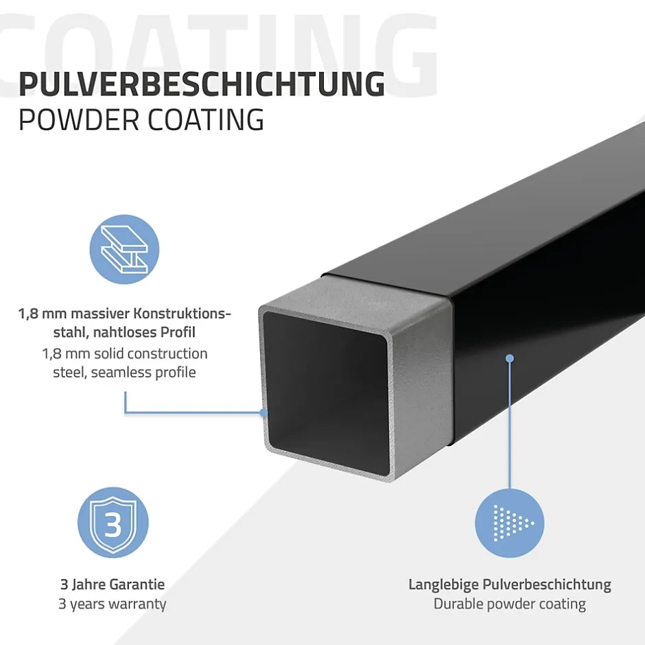 Set de 2x consoles murales support d'étagères en acier noir mat 500x150x30 mm-Ml-Design Sale