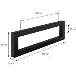 Set de 2x consoles murales support d'étagères en acier noir mat 500x150x30 mm-Ml-Design Sale