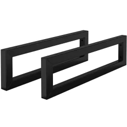 Set de 2x consoles murales support d'étagères en acier noir mat 500x150x30 mm-Ml-Design Sale