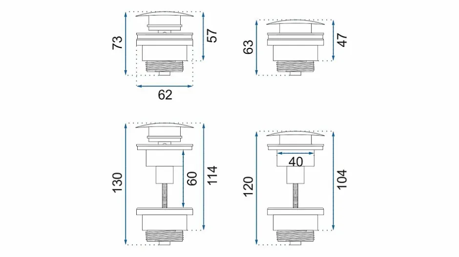 Siphon de lavabo + bonde Brushed Gold-Rea Sale