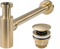Siphon de lavabo + bonde Brushed Gold-Rea Sale