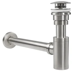 Siphon de lavabo + bonde Brushed Nickel^Rea