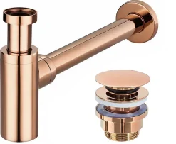 Siphon de lavabo + bonde Rose Gold-Rea Hot