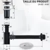 Siphon de Lavabo avec Bonde Pop Up Universel Noir Mat en Acier Inox et Laiton pour Salle de Bain-Homelody