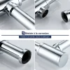 Siphon de Lavabo en Acier Inox Hauteur Reglable Set de Siphon G1 1 4 pour Vasque et Lavabo-Homelody Outlet