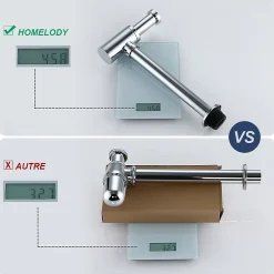 Siphon de Lavabo en Acier Inox Hauteur Reglable Set de Siphon G1 1 4 pour Vasque et Lavabo-Homelody Outlet