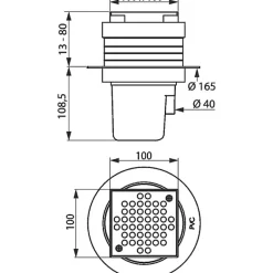 Siphon de sol à hauteur réglable - 100 x 100 mm --Delabie New
