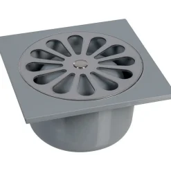 Siphon de sol PVC gris - 100 x 100 mm --Grandsire Outlet