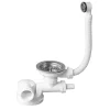 Siphon extra-plat réglable blanc 90mm avec bouchon et trop-plein-Wirquin Discount