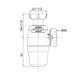 Siphon Neo « Air » pour vasque 40mm-Wirquin Clearance