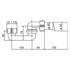 Siphon pour baignoire îlot - kit de tuyaux d'évacuation-Bernstein New