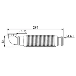 Siphon pour évier - - Longueur 274 mm - Diamètre 40 mm^Wirquin Discount