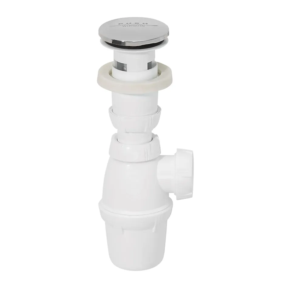 Siphon réglable blanc 32mm et bonde-Wirquin Clearance
