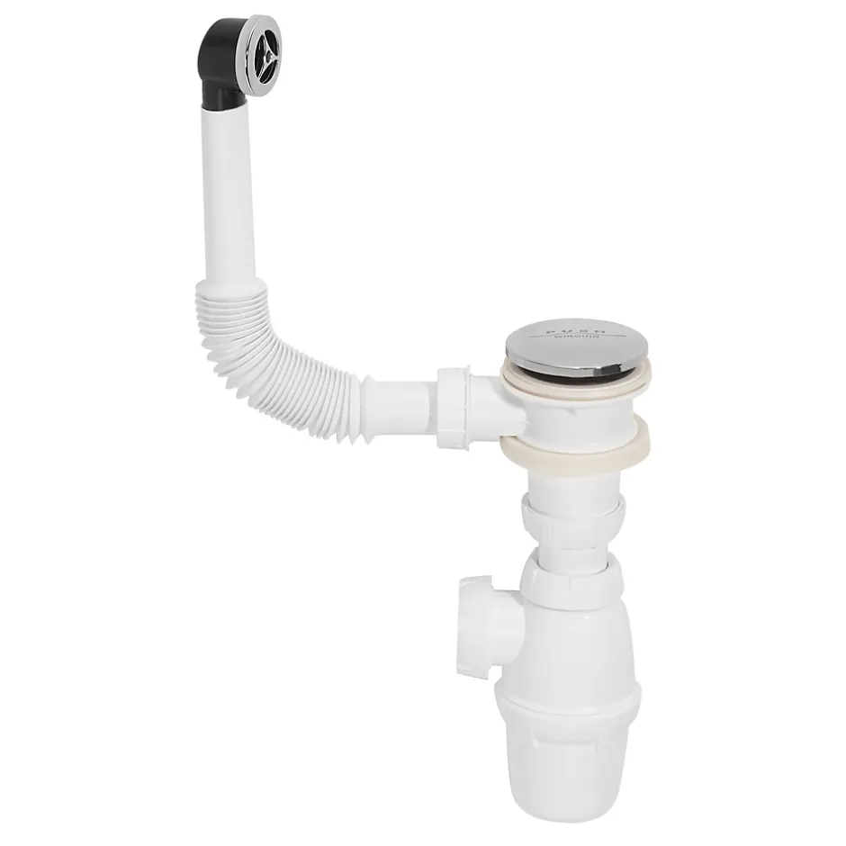 Siphon réglable blanc 32mm et trop-plein circulaire-Wirquin Clearance