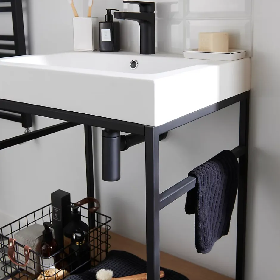 Siphon réglable noir 32mm Laiton^Flomasta Hot