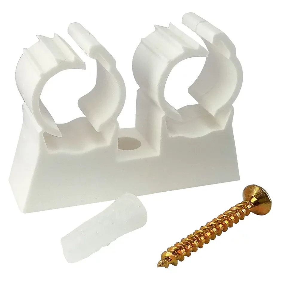 - Attache de fixation double pour tube diam 20 (x10)-Somatherm for you New