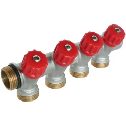 - Collecteur de distribution 4 sorties, portée conique easy lock 3/4ek avec vannes-Somatherm for you Best
