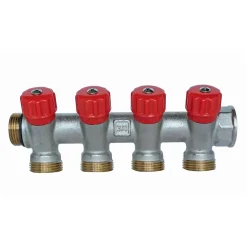 - Collecteur de distribution 4 sorties, portée conique easy lock 3/4ek avec vannes-Somatherm for you Best