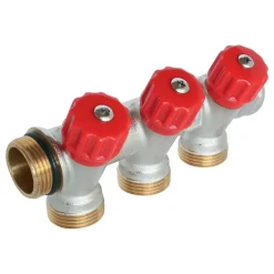 - Collecteur de distribution 3 sorties, portée conique easy lock 3/4ek avec vannes-Somatherm for you Hot