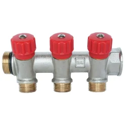- Collecteur de distribution 3 sorties à portée plate easy lock m15/21 avec vannes^Somatherm for you Hot