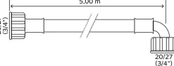 - Flexible d'alimentation pour machine à laver - Droit et coudé FF3/4 - 5m^Somatherm for you Sale