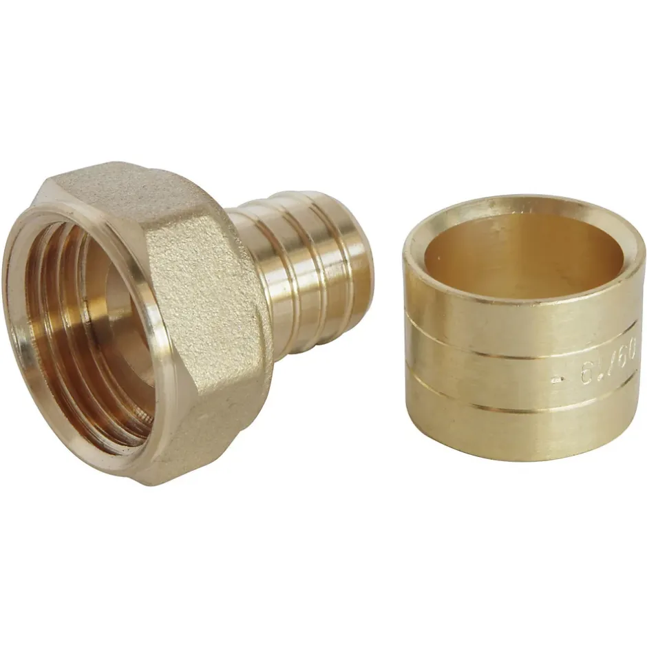 - Raccord droit à glissement pour tube PER diam 16 - Ecrou-tournant F20/27 - lot de 10-Somatherm for you Hot