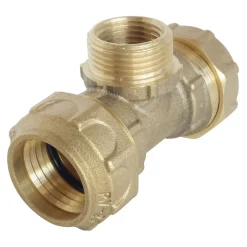 - Raccord laiton Té Mâle 3/4 au centre Serrage Extérieur pour tube PE diam 25 mm-Somatherm for you Online