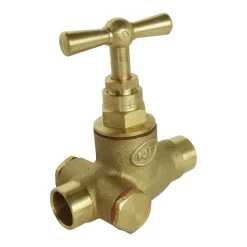 - Robinet d'arrêt à potence à purge à souder - Pour tube cuivre 12mm - Laiton brut-Somatherm for you New