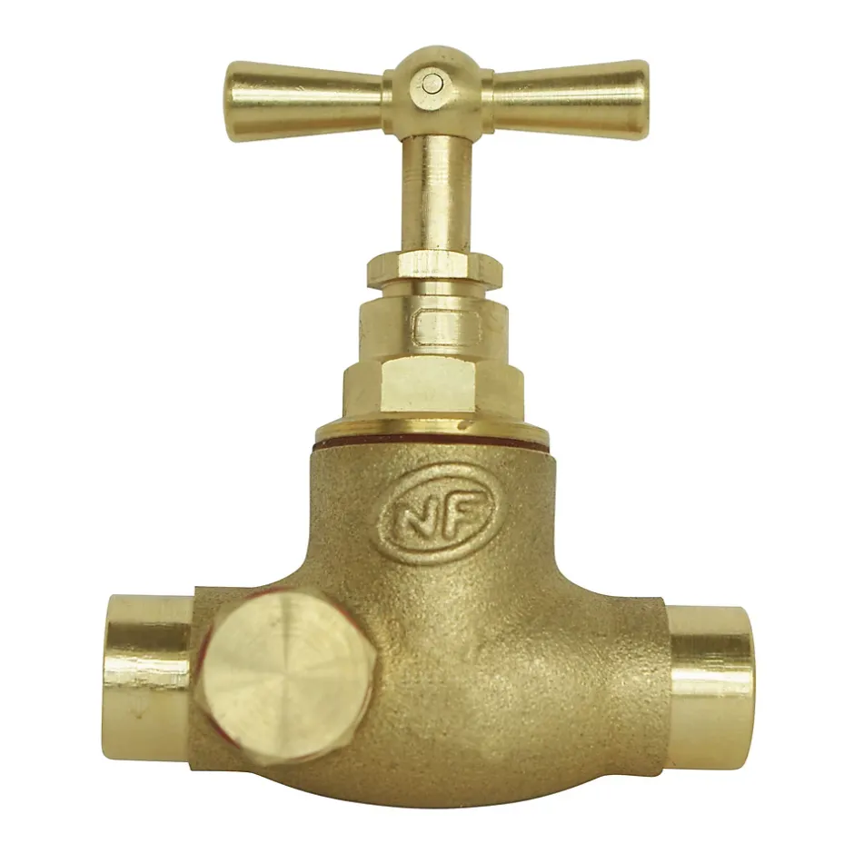 - Robinet d'arrêt à potence à purge à souder - Pour tube cuivre 14mm - Laiton brut-Somatherm for you Best