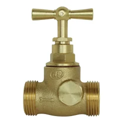 - Robinet d'arrêt à potence à purge à visser - Double Mâle 3/4 - Laiton brut-Somatherm for you Sale