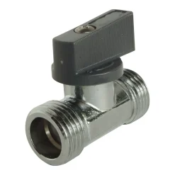 - Robinet d'arrêt chromé droit 1/4 tour - double Mâle 15/21 - En laiton Chromé-Somatherm for you Hot