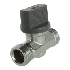 - Robinet d'arrêt chromé droit 1/4 tour - double Mâle MM12/17 - En laiton Chromé^Somatherm for you Discount