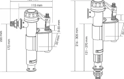 - Robinet flotteur réversible pour alimentation WC - Raccord laiton M12/17 (3/8 )-Somatherm for you