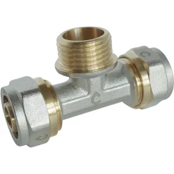 - Té à visser pour tube Multicouche diam 16 Mâle 15/21 au centre : diam 16 -M15/21-diam 16^Somatherm for you Outlet