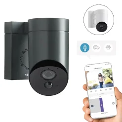 1875326 - Outdoor Camera 2 grise - Caméra de surveillance extérieure wifi avec détection intelligente - 1080p Full HD - Sirène 110 dB-Somfy Best