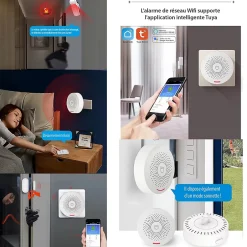 Système d'Alarme Domestique sans fils WiFi Smart Home, detecteur de mouvement Wireless avec Application Tuya Smart Life-Somlife Clearance