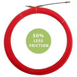 Sonde tire-fils à câble hélicoïdal, rouge, diam. 4,2 mm, 15 mètres, avec bornes M5 interchangeables-Tecnid Hot