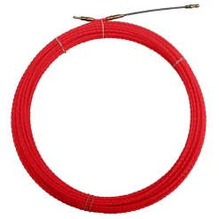 Sonde tire-fils à câble hélicoïdal, rouge, diam. 4,2 mm, 10 mètres, avec bornes M5 interchangeables^Tecnid Hot