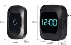 Sonnette de Porte Étanche Kit de Carillon Electronique avec 2 Récepteur Enfichables, 200M Gamme, 38 Mélodies au 4 Niveau de Volume^Deko Online